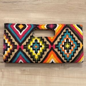 Giannini Multicolor Aztec Design Envelope Clutch Handbag